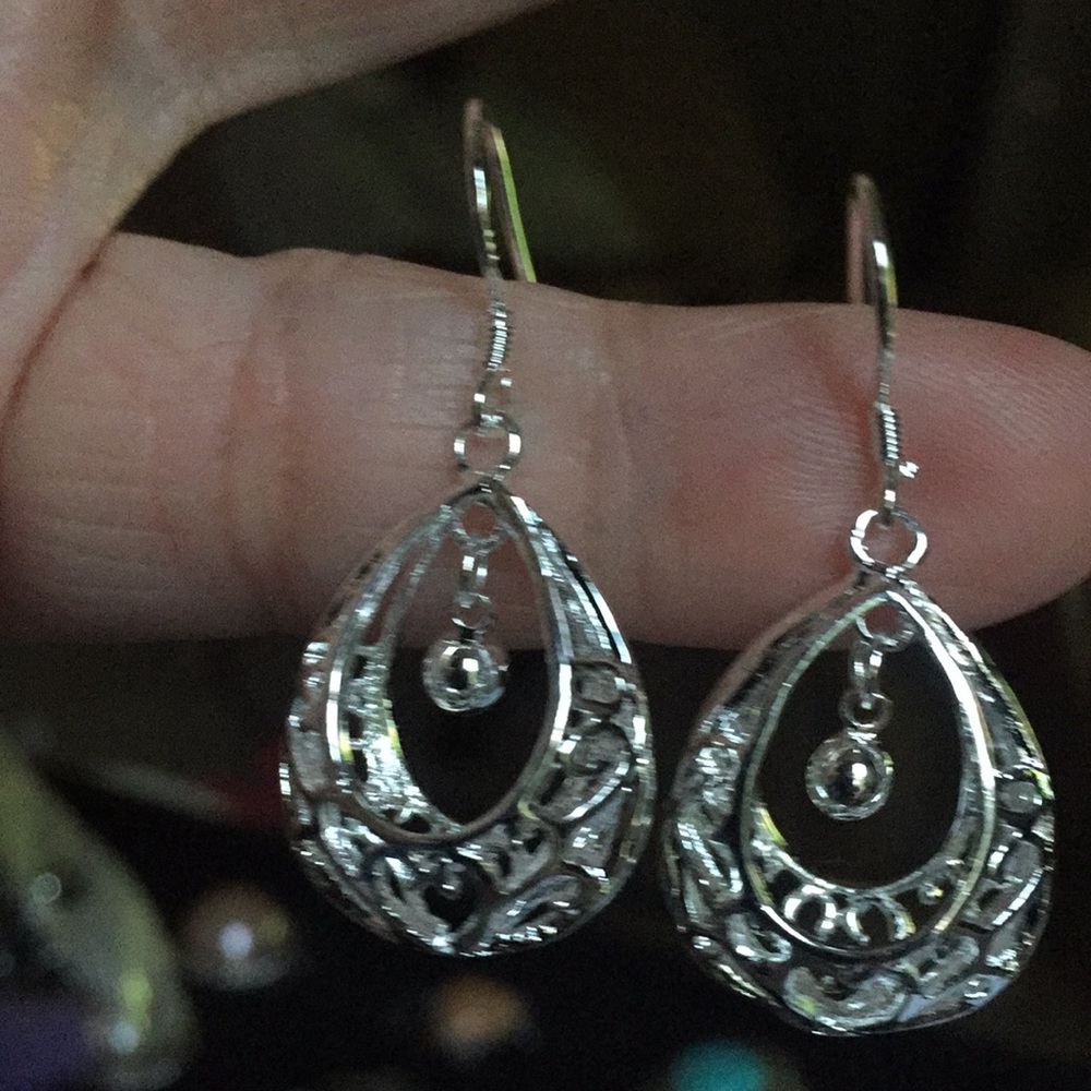 Beautiful silver fishhook earrings